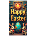 thumbnail image 3 of Happy Easter Theme Decorated Banner with Bunny Eggs Butterflies Party Backdrop for Easter Celebrations Easter Parties Photography Props Easter Decorations, 3 of 4