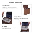 thumbnail image 4 of Gymax Double Laundry Hamper Storage Collapsible Basket Organizer Lid Mesh Bags Brown, 4 of 10