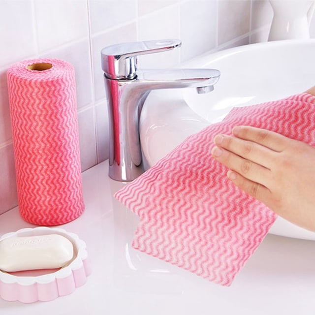 MesaSe Disposable Dish Cloth Home Cleaning Towels Dish Rags Multi-Use Wiping Rag Household Supplies(50Pcs/Roll)