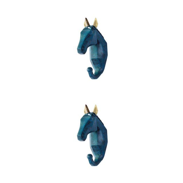Wweixi Coat Hooks Easy To Install And Wide Application For Added In Daily Life Retro blue (horse) 2Set
