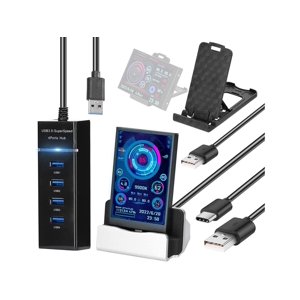 3.5 Inch IPS Display Screen USB Secondary Screen Computers CPU GPU RAM HDD Monitor Time Date Display Horizontal Vertical Screen Switch