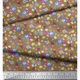 thumbnail image 2 of Soimoi Brown Polyester Crepe Fabric Leaves,Insect & Floral Artistic Fabric Prints by Yard 52 Inch Wide, 2 of 3