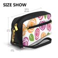thumbnail image 4 of Cuir Portable Voyage Small Makeup Bag, Rangement Multifonctionnel Bag, Abstrait Roses Motif Floral Crayon Cas, 4 of 4