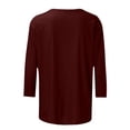 thumbnail image 5 of HKEJIAOI Blouse pour Femmes Manches 3/4 Imprimé Floral Col Rond Blouse d'Été 3TG, 5 of 5