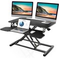 thumbnail image 1 of FITUEYES 32 Inch Sit to Stand Up Desk Computer Standing Desk for Home Office and School, Black, 1 of 6