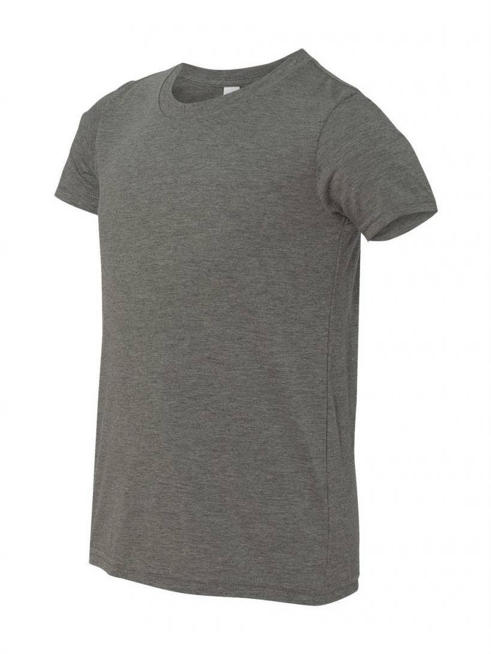 T-Shirt à Manches Courtes Col Rond pour Jeunes - Tri-Mélange Gris - Petit