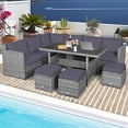thumbnail image 4 of Gymax 7PCS Rattan Patio Sectional Sofa Set Conversation Set w/ Grey Cushions, 4 of 10
