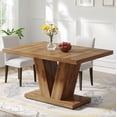 thumbnail image 1 of Fnova 47.24" Rectangular Farmhouse Dining Table, Wood Coffee Table for 4 People, Modern Kitchen Table for Dining Room, Brown (Chairs Not Included), 1 of 10