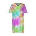 thumbnail image 4 of EQWLJWE Robes d'Été pour Femmes 2023 Robe Grande Taille pour Femmes Col en V Robes d'Été Décontractées avec Poche Genou Manches Courtes avec Poches, 4 of 5