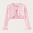 thumbnail image 2 of SROBPTY Cardigans d'Automne pour Filles, Cardigan Tricoté Uni à Col Rond à Manches Longues pour Enfants, Veste en Laine Décontractée Rose 5 Ans, 2 of 4