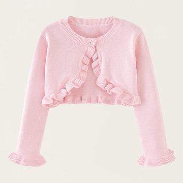 LOVZFMLL Cardigan for Girls Kid's Solid Color Round Neck Long Sleeved Knitted Cardigan Medium And Large Kid's Casual Woolen Jacket 5-6 Years