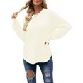 thumbnail image 1 of Bellella Pull Tricoté pour Femmes Couleur Unie Col Rond Pull de Travail Tops Abricot m, 1 of 3