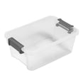 thumbnail image 3 of Sterilite 15 L Bac à loquets, bac de rangement en plastique transparent durable avec couvercle, gris foncé, 3 of 9