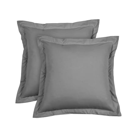 European Square Pillow Shams Set of 2 Pillowcase Euro Shams 26x26 Dark Grey Pillow Covers Premium 600 TC European Pillow Shams 100% Egyptian Cotton,Gorgeous Euro Size Decorative Pillow Cover/Cases