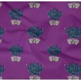thumbnail image 4 of oneOone Organic Cotton Poplin Twill Fabric Leaves & Lotus Block Decor Fabric Printed BTY 42 Inch Wide, 4 of 4