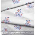 thumbnail image 3 of Soimoi Poly Georgette Fabric Leaves & Floral Block Print Fabric by The Yard 52 Inch Wide, 3 of 3