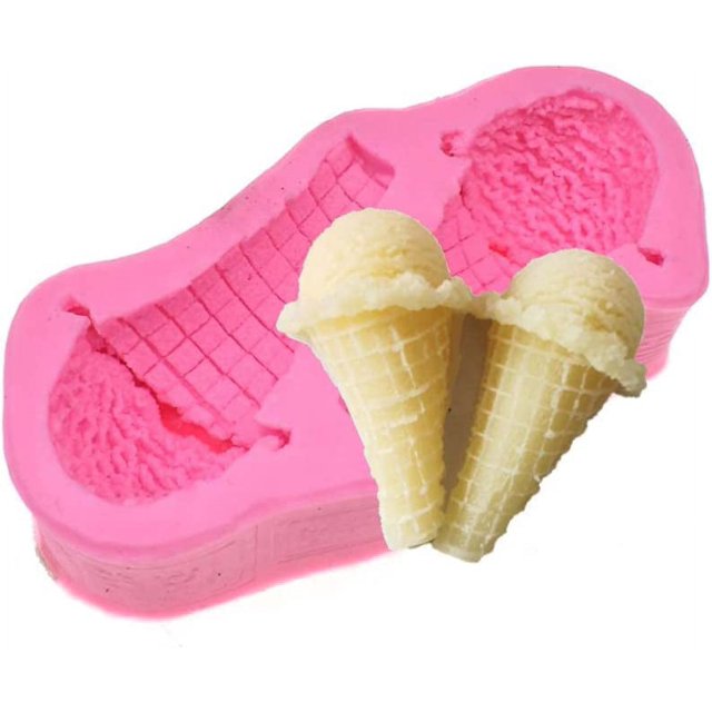 Icecream Cone Silicone Mold Cake Fondant Clay DIY Tool