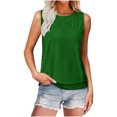 thumbnail image 2 of Liquidation! Hauts Grande Taille pour Femmes, Blouse à Manches Courtes d'Été pour Femmes, Haut Décontracté Ample Sans Manches à Col Rond, 2 of 5