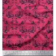 thumbnail image 1 of Soimoi Pink Rayon Crepe Fabric Filigree Damask Print Sewing Fabric Yard 46 Inch Wide, 1 of 3