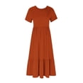 thumbnail image 3 of Robe d'Été pour Femmes 2024 Mode Grande Taille Décontractée à Manches Courtes Col Ras du Cou Robe Décontractée Fluide à Volants Maxi Robe de Plage avec Poches Rabais de 50 % Liquidation!, 3 of 5