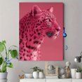 thumbnail image 4 of Pink Leopard Portrait Canvas Wall Art 15.75x11.81 Inches, 4 of 8