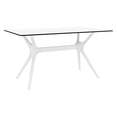 thumbnail image 1 of Compamia Ibiza 55' Patio Dining Table in White with Woven Wicker Legs, White (1 Count), 1 of 4