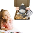 thumbnail image 1 of Hug Cute Easter Adorable Knitted Bunny With Inspirational Card Desk Decor Handmade Emotional Support Positive For Teachers Friends Family, 1 of 9