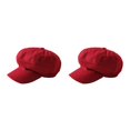 thumbnail image 1 of yingyy Peaked Caps Retro Fashion Breathable Woolen Octagonal Hats Beautiful Lines Easy Matching Sun for Visor Design Headgear Red 2Set, 1 of 6