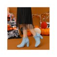 thumbnail image 4 of Unique Bargains Women's Ruffle Block Heel Ankle Boots Sky Blue (Size 9), 4 of 8
