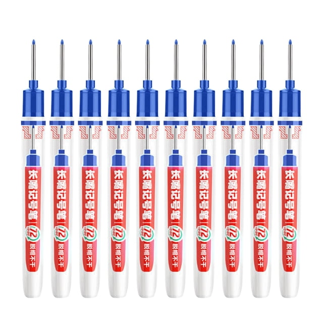 Fesfesfes Carpenter Marker 4-Color Set 3ml Oil-based Ink Water Proof Woodworking Tools for Bathroom Tiling Water Proof Markers Marking Tool, Permanent Markers Marker Pens Blue
