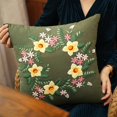 thumbnail image 3 of DIY Embroidery Pillow Covers Cushion Cover Floral Pattern Fabric Pillow Case green1, 3 of 9
