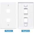 thumbnail image 3 of 4 Pack 2 Port Ethernet Wall Plate, Cat6 Female to Female Wall Jack RJ45 Inline Coupler Wall Outlet, White, 3 of 6