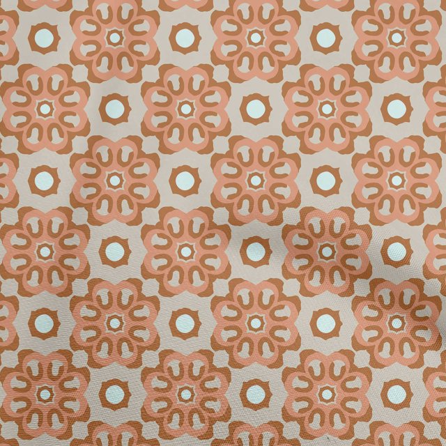 oneOone Rayon Beige Fabric Asian Block Sewing Craft Projects Fabric Prints By Yard 56 Inch Wide