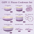 thumbnail image 2 of GIPP 11pcs Ceramic Cookware Sets, Pots and Pans Set Nonstick with Removable Handle, Oven & Dishwasher Safe,Induction Cookware, Kitchen Cooking Set for All Stoves, 2 of 7