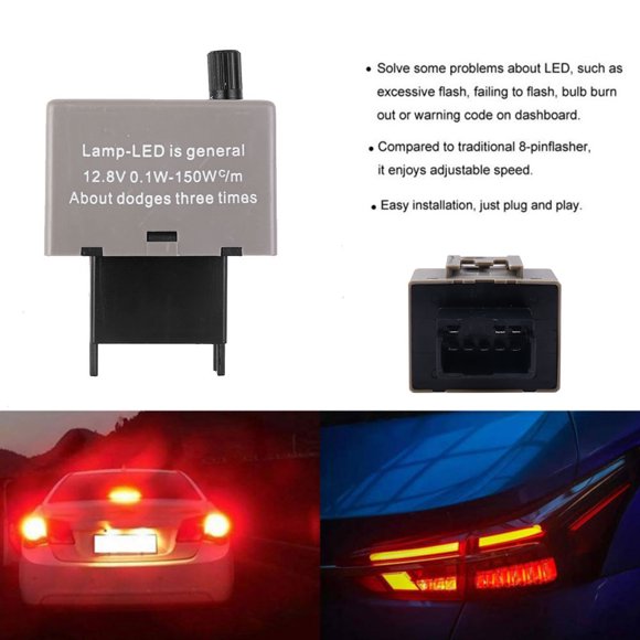 cpengpj Clearance 8-Pin LED Flasher Relay Fix Flash Turn Signal Decoder 12V