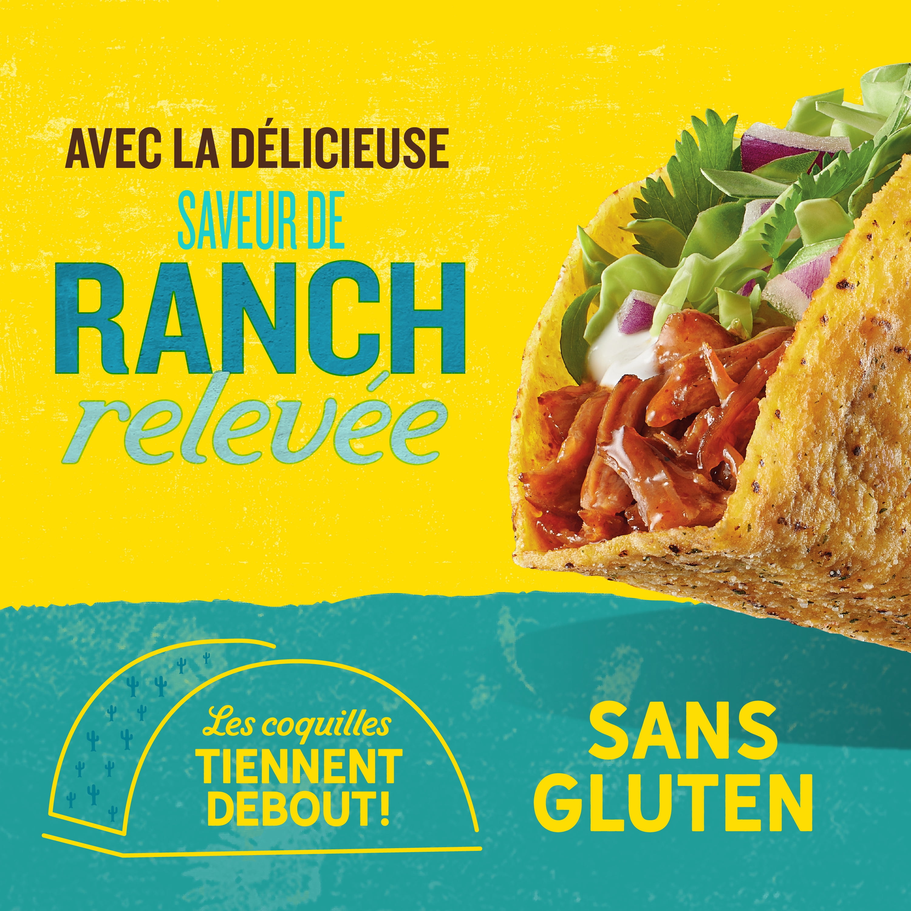 Coquilles à tacos Sans gluten Explosion ranch d'Old El Paso