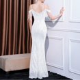 thumbnail image 3 of UPPADA Wedding Guest Dresses for Women One Shoulder Ruched Formal Evening Dress Wrap Ruffle Hem Dress Halter Bodycon Maxi Dress High Waist Party Prom Gown Cocktail Dress Clearance Formal Dress, 3 of 7