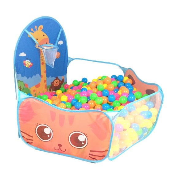 Kids Ball Pit Tent, Kids Ball Pit Polyester Fabric Sturdy Cartoon Giraffe Pattern Safe for Indoor for Above 6 Months Below 5 Years Old Blue,Yellow,