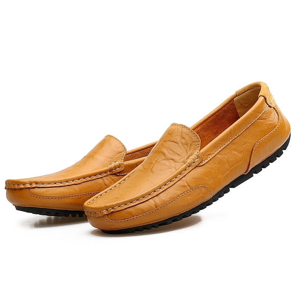 Big Size Men's Casual Loafers Slip On Leather Shoes Comfortable Lightweight Driving Shoes Male Moccasins Classic Penny Loafer Flats Boat Shoes Outdoor Walking Shoes