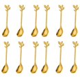 thumbnail image 3 of BUYISI 12 Pcs Stainless Steel Tree Leaf Spoon Coffee Spoon Fruit Spoon Tea Spoon Set Gold, 3 of 8