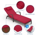 thumbnail image 4 of Set of 2 Outdoor Rattan Chaise Lounge Chairs, 5-Position Adjustable Recliners with Cushions & Wheels – All-Weather Patio Loungers for Backyard, Poolside – Peacock Blue / Red / Brown+Off-White, 4 of 8