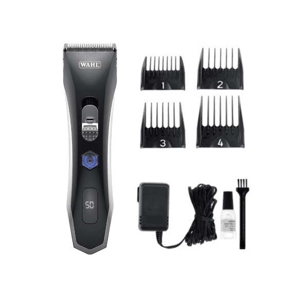 Wahl SMART CLIP Cordless Pet Clipper, 6,000 RPM Quiet Motor, 4-in-1 Adjustable Blade, 3.5-Hr Runtime, LCD Display, Model-3026618