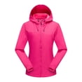 thumbnail image 1 of LSLJS Women Color Outdoor Long Sleeve Zipper Sunscreen Windproof Raincoat Plus Size Hooded Jacket Coat( Hot Pink, M), 1 of 2