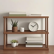 3 Tier Wooden Shelf Bookcase Modern Open Bookshelf Bamboos Shoe Rack Storage Rack Multifunctional Display Stand For Living Room Bedroom Office
