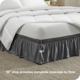 thumbnail image 2 of Bare Home Adjustable Wrap Around Bed Skirt - 15 Inch Drop - Easy Fit - Ruffle Pleats - California King, Gray, 2 of 6