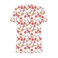 thumbnail image 5 of Pompotops Mode Femmes Décontracté Imprimé Col Carré Manches Courtes Boutons Hauts Blouses Amples, 5 of 5