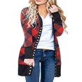 thumbnail image 1 of Femmes Noël Cardigan à Manches Longues Mi-Longues Outwears, 1 of 3