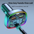 thumbnail image 2 of Car Bluetooth 5.0 FM Transmitter PD 18W Type-C Dual USB 4.2A Fast Charger LED Backlit Atmosphere Light MP3 Player Lossless Music, 2 of 4
