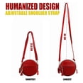 thumbnail image 4 of Leather Round Shoulder Bag Versatile Travel Purse for Work and Party Outings, 4 of 6