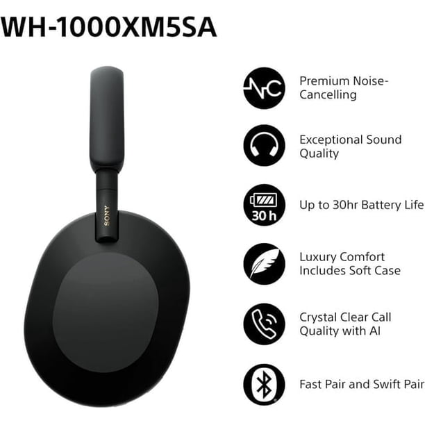 SONY WH-1000XM5SA ソフトケース付き　海外限定SAモデル Sony WH-1000XM5SA Premium Noise Cancelling Wireless Over-Ear
